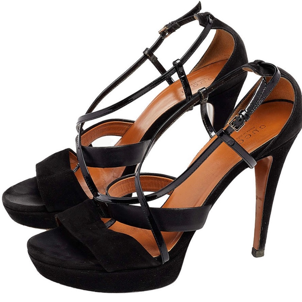 Authentic Gucci Cross Strap sandal Heels size 38